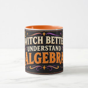 Mug Prof de maths drôle d'Halloween sorcière mieux alg