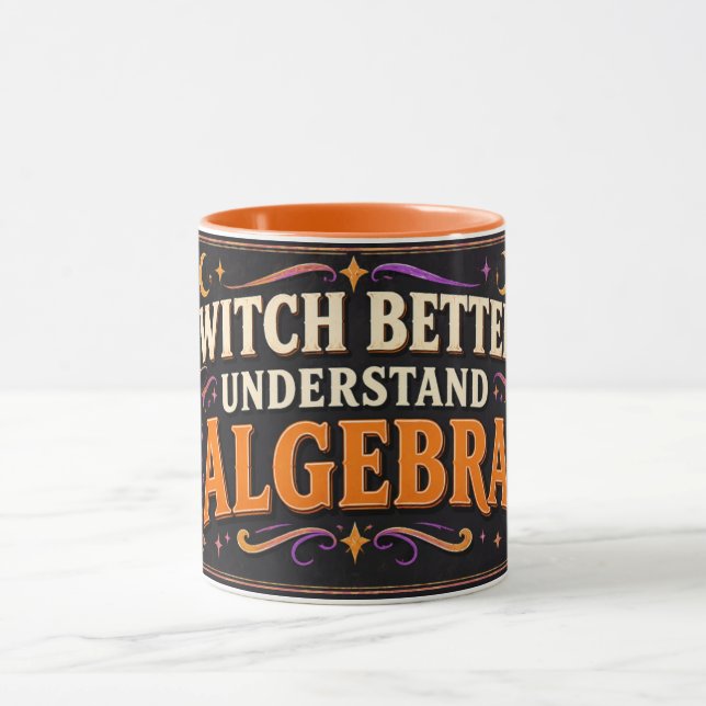 Mug Prof de maths drôle d'Halloween sorcière mieux alg (Centre)