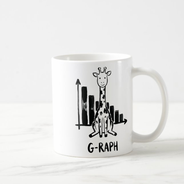 Mug Prof de maths statistiques graphique girafe jeu de (Droite)