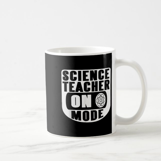 Mug Prof de science drôle en mode activé avec atome (Droite)
