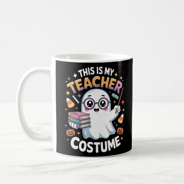 Mug Prof fantôme mignon Kawaii – Classe amusante d'Hal (Gauche)