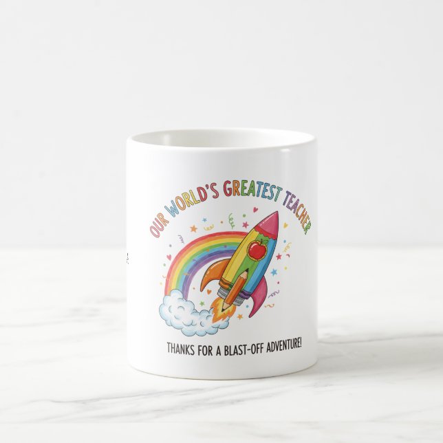 Mug Prof Mondial Apple Rocket Arc-en-ciel Meilleur Pro (Centre)