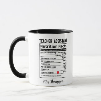 Mug Professeur adjoint Nutrition Facts Personnalisé Fu