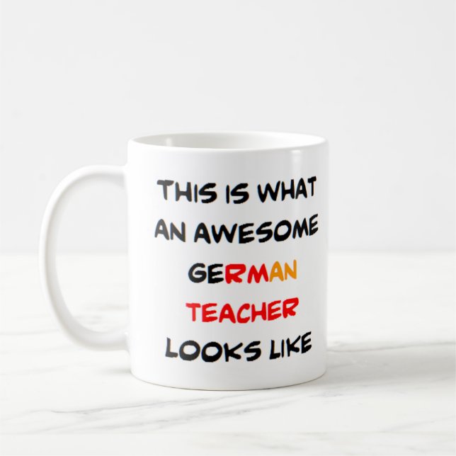 Mug professeur allemand, génial (Gauche)