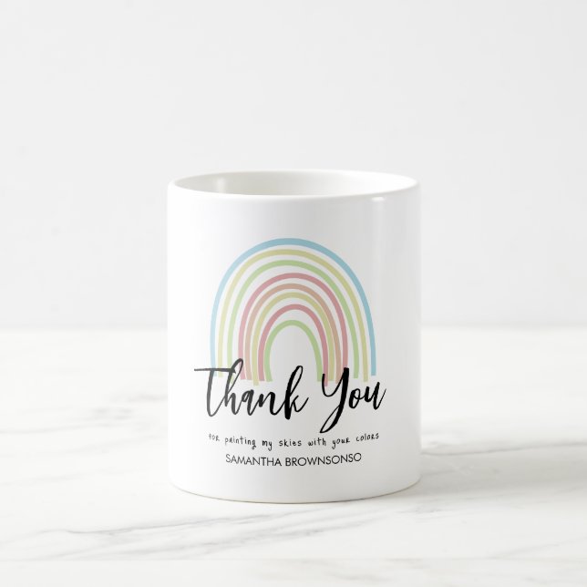 Mug Professeur arc-en-ciel aquarelle pastel (Centre)