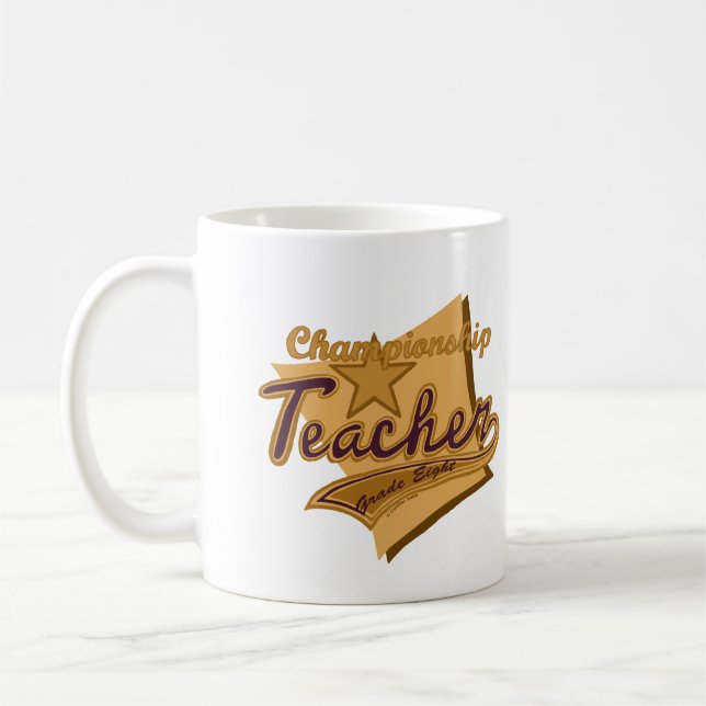 Mug Professeur Champion de 8e année (Gauche)