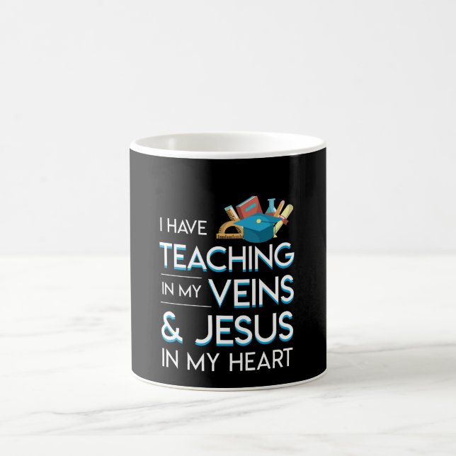 Mug Professeur chrétien dans la veine Jésus au coeur (Centre)