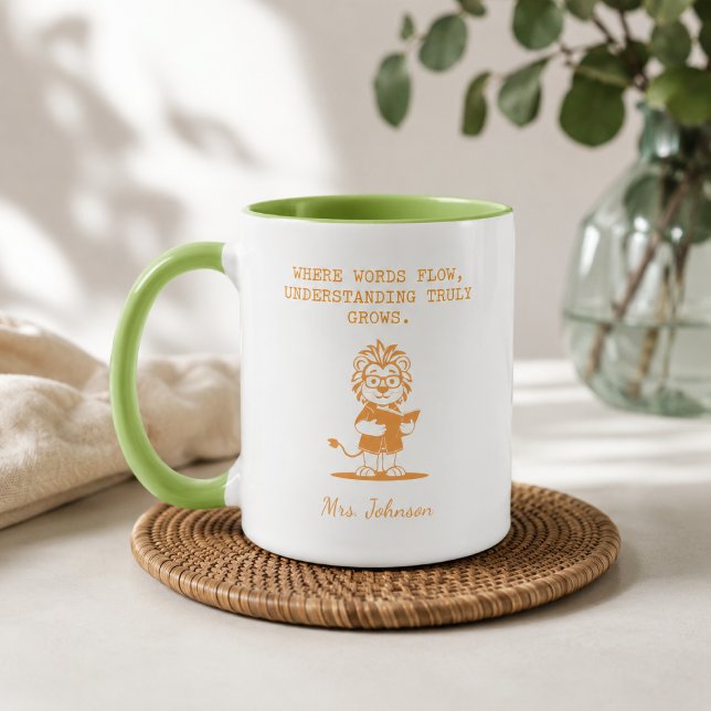 Mug Professeur d'anglais où les mots coulent et la com (Créateur téléchargé)