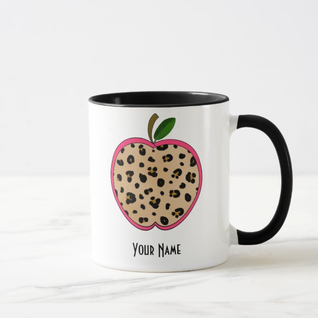Mug Professeur d'Apple d'empreinte de léopard (Droite)