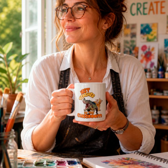 Mug Professeur d'Art de Dinosaure Amusant Créatif en C (Créateur téléchargé)