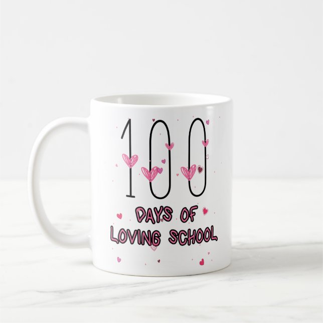 Mug Professeur De Coeur Valentine Cute 100 Jours D'Amo (Gauche)