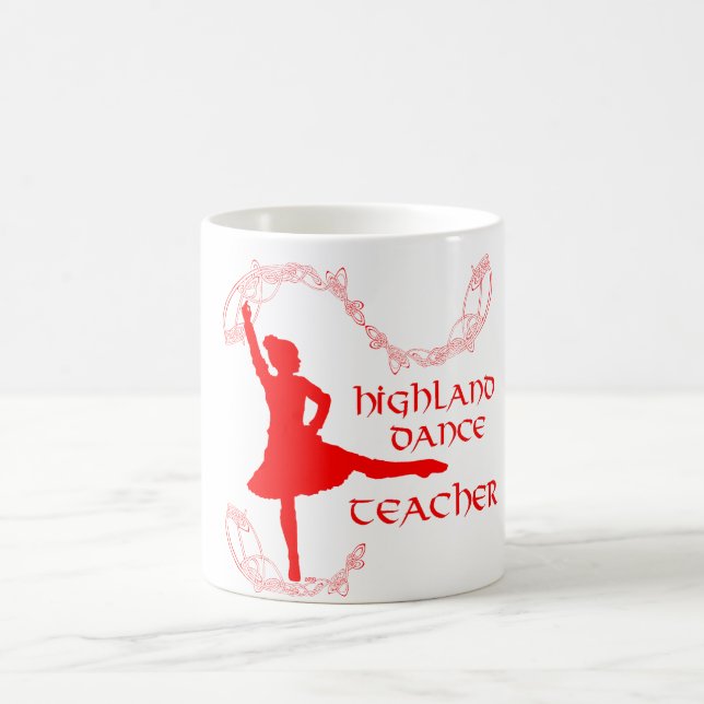 Mug Professeur de danse highland - Rouge (Centre)