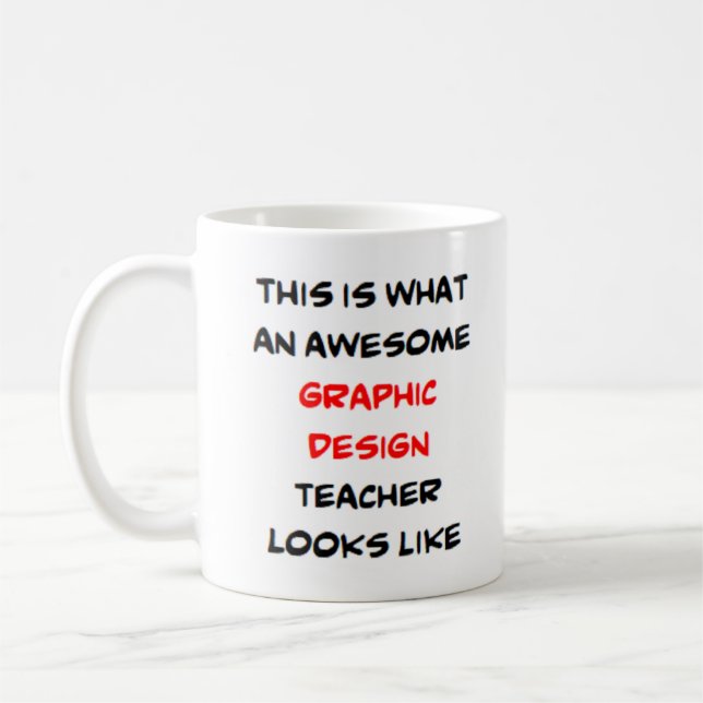 Mug professeur de design graphique, génial (Gauche)