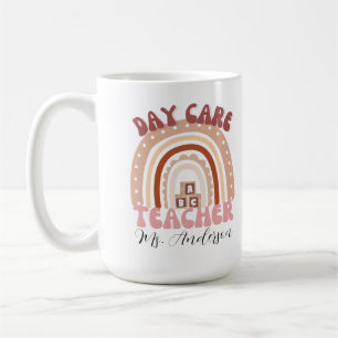 Mug Professeur de garderie de l'arc-en-ciel de boho pe