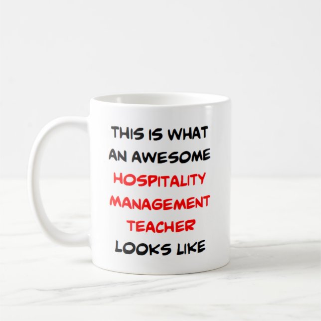 Mug professeur de gestion d'hospitalité, génial (Gauche)