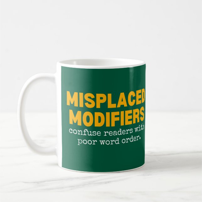 Mug Professeur de grammaire anglaise drôle, littéraire (Gauche)