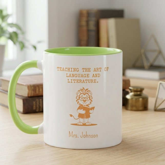 Mug Professeur de littérature anglaise d'art de langue (Créateur téléchargé)