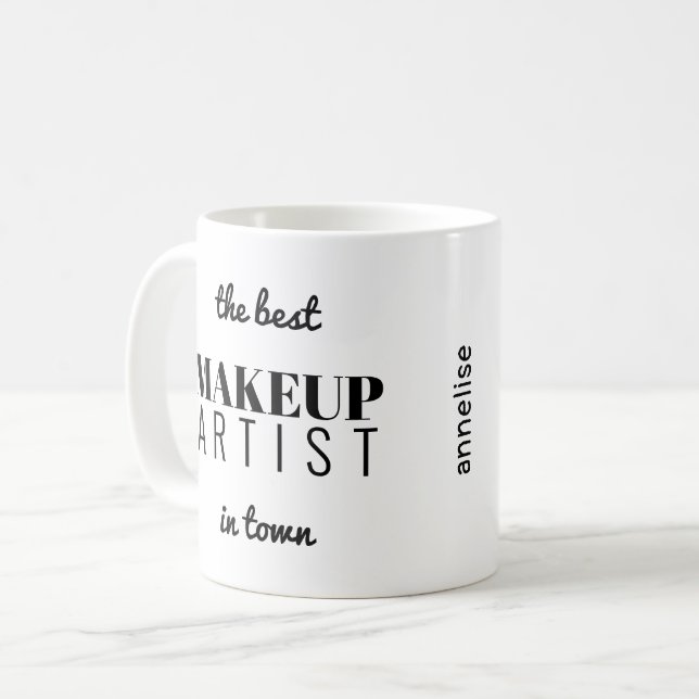 Mug Professeur de maquillage de typographie moderne dr (Devant gauche)