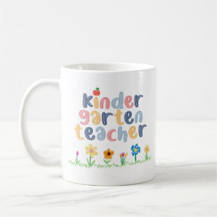 Mug Professeur de maternelle personnalisé Nom floral