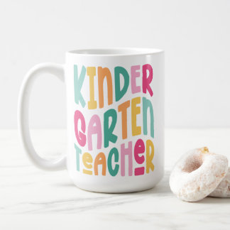 Mug Professeur de Maternelle Texte Coloré