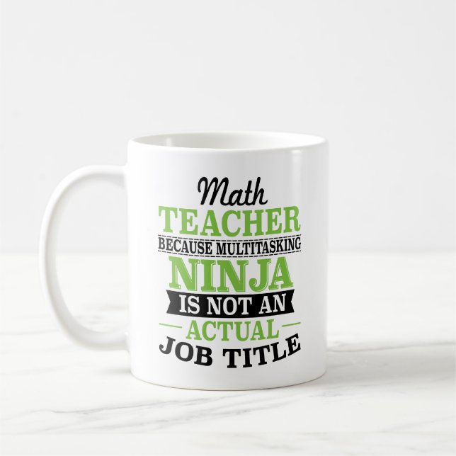 Mug Professeur de maths Ninja multitâche pas une (Gauche)