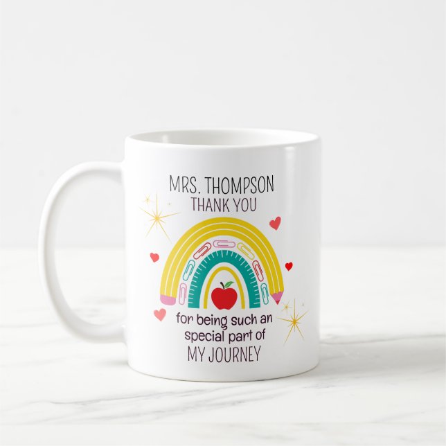 Mug Professeur de Merci personnalisé (Gauche)