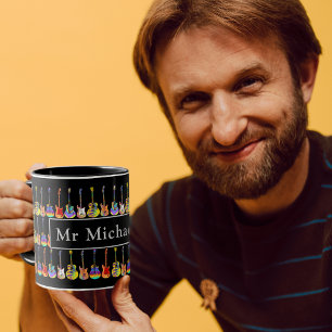 Mug professeur de musique guitare personnalisé