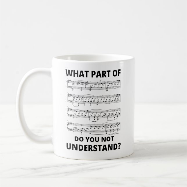 Mug Professeur de Musique Joueur de Piano Notes de Mus (Gauche)