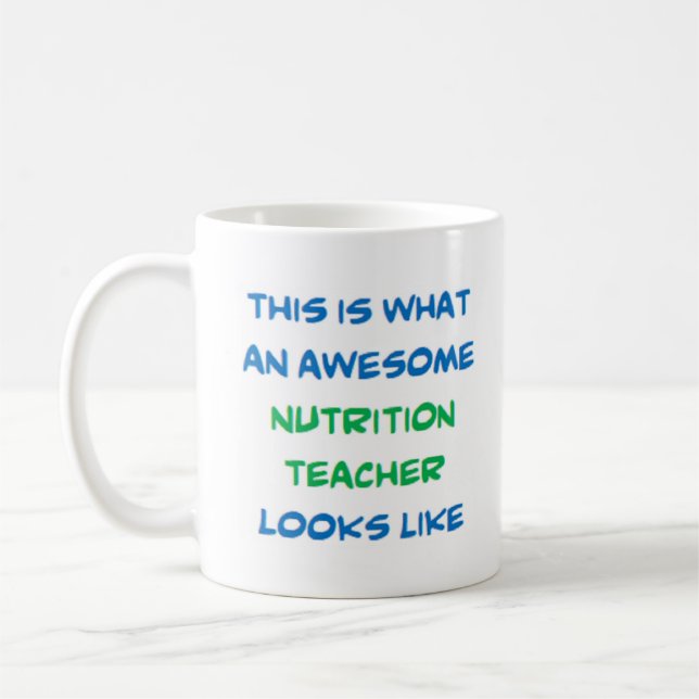 Mug professeur de nutrition, génial (Gauche)