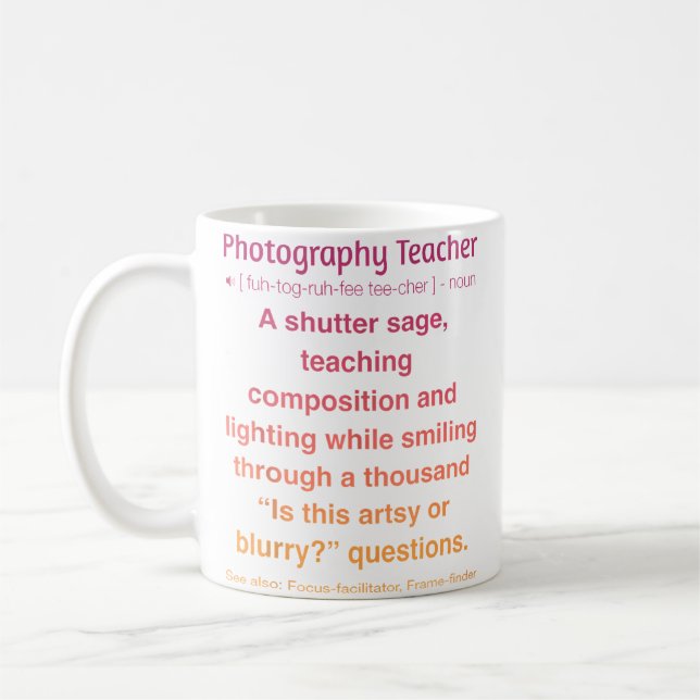 Mug Professeur de photographie (Gauche)