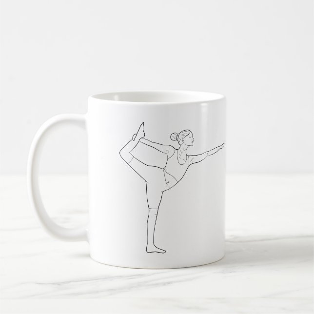 Mug Professeur de yoga Danseuse Pose Noir Dessin au tr (Gauche)