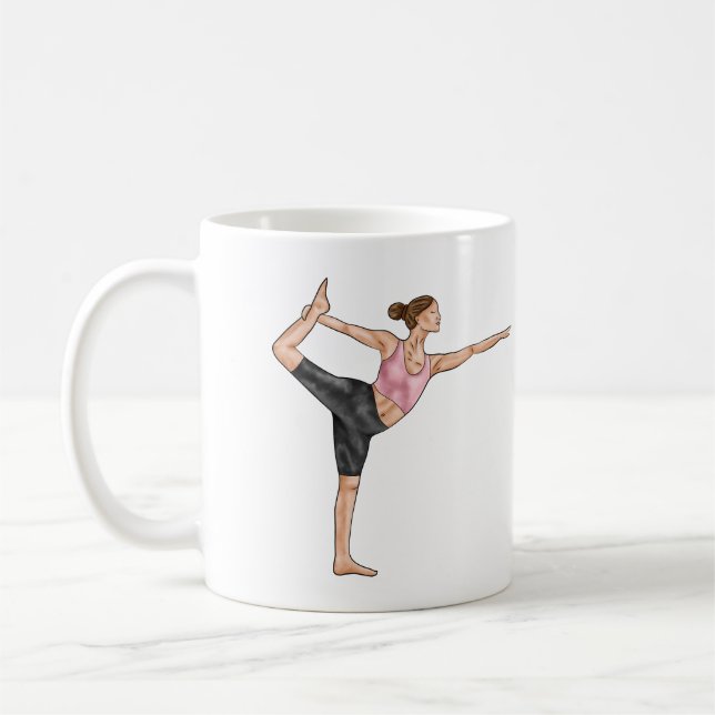 Mug Professeur de yoga Danseuse Pose Nom personnel (Gauche)
