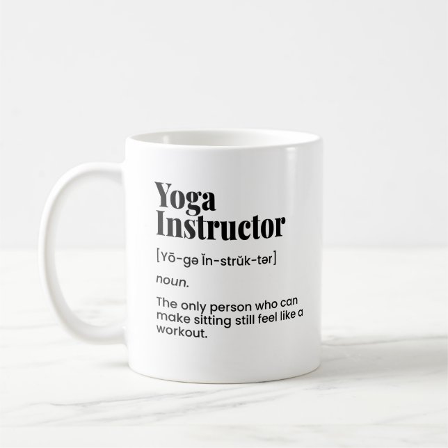 Mug Professeur de Yoga, Instructeur de Yoga, Classe de (Gauche)