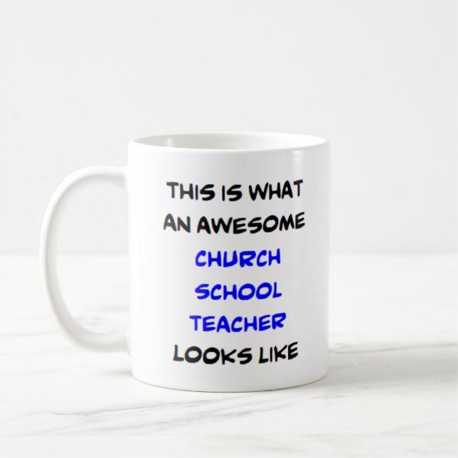 Mug professeur d'école d'église, génial (Gauche)