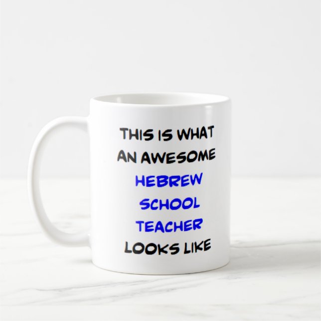 Mug professeur d'école hébraïque, génial (Gauche)