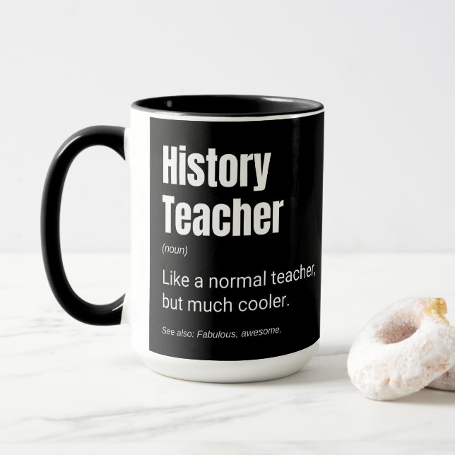 Mug Professeur d'histoire Définition de professeur drô (Avec donut)