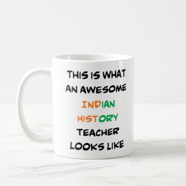 Mug professeur d'histoire indienne, génial (Gauche)