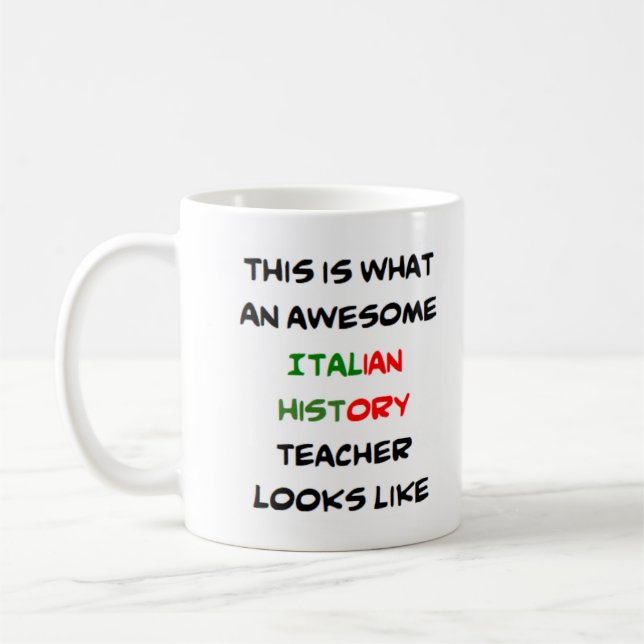 Mug professeur d'histoire italienne, génial (Gauche)