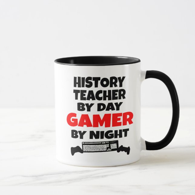 Mug Professeur d'histoire par Jeu de jour par nuit (Droite)