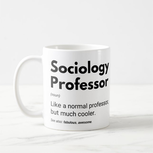 Mug Professeur en sociologie Définition amusante (Gauche)