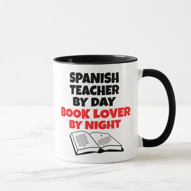 Mug Professeur espagnol aime lire (Droite)