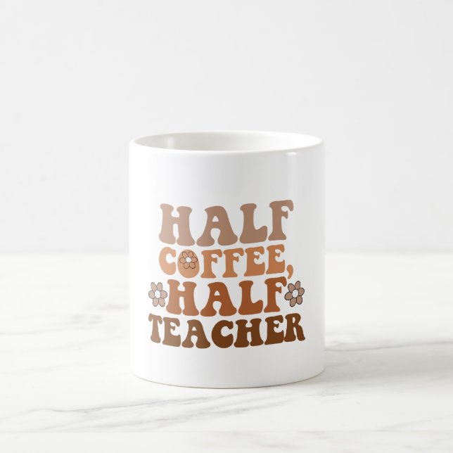 Mug Professeur moitié café moitié retour à l'école ens (Centre)