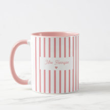 Professeur Monogramme Rayure Rose