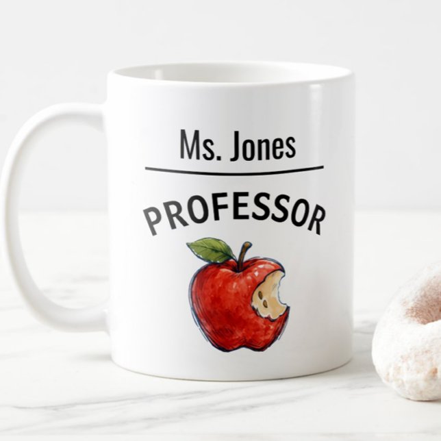 Mug PROFESSEUR Nom personnalisé Apple  (Créateur téléchargé)