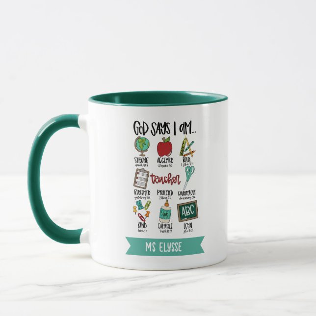 Mug Professeur Personnalisé Dieu Dit Que Je Suis Bible (Gauche)