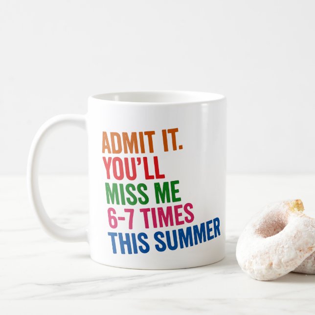 Mug Professeur Six Sept 67 Dernier Jour d'École (Avec donut)
