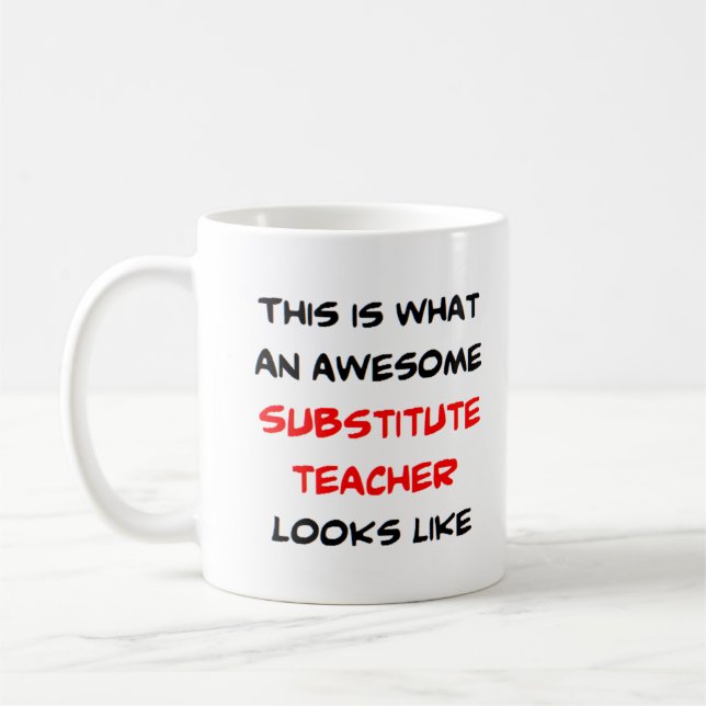 Mug professeur suppléant, génial (Gauche)
