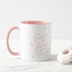 Mug Professeur typographie moderne élégant script rose