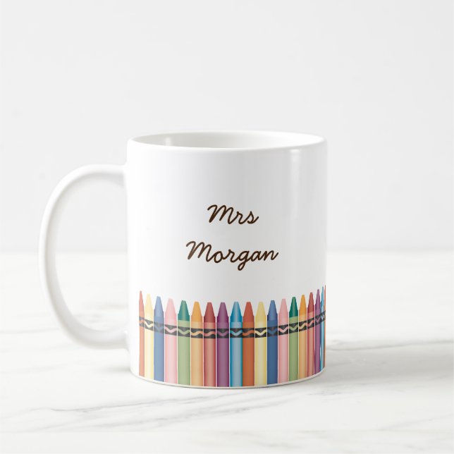 Mug professeurs de monogramme de crayons colorés (Gauche)