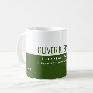 Mug profession de design d'intérieur demi-vert mi-blan